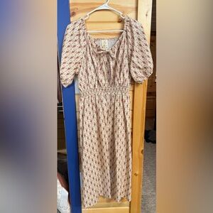 Linen Fleurette Folklore Super Cute Dresses by Ringger size large modest nursing